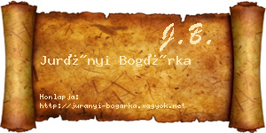 Jurányi Bogárka névjegykártya